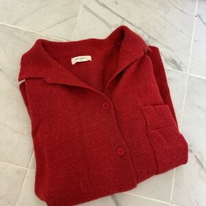 Knitted Margot Red Cardigan Sweater